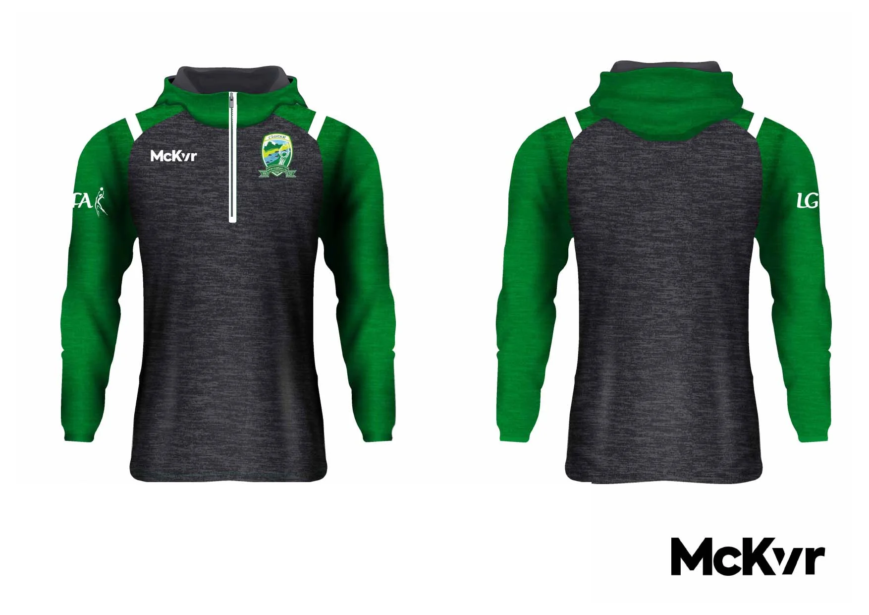 Clady GFC McKvr Quarter Zip Hoodie Grey - LGFA
