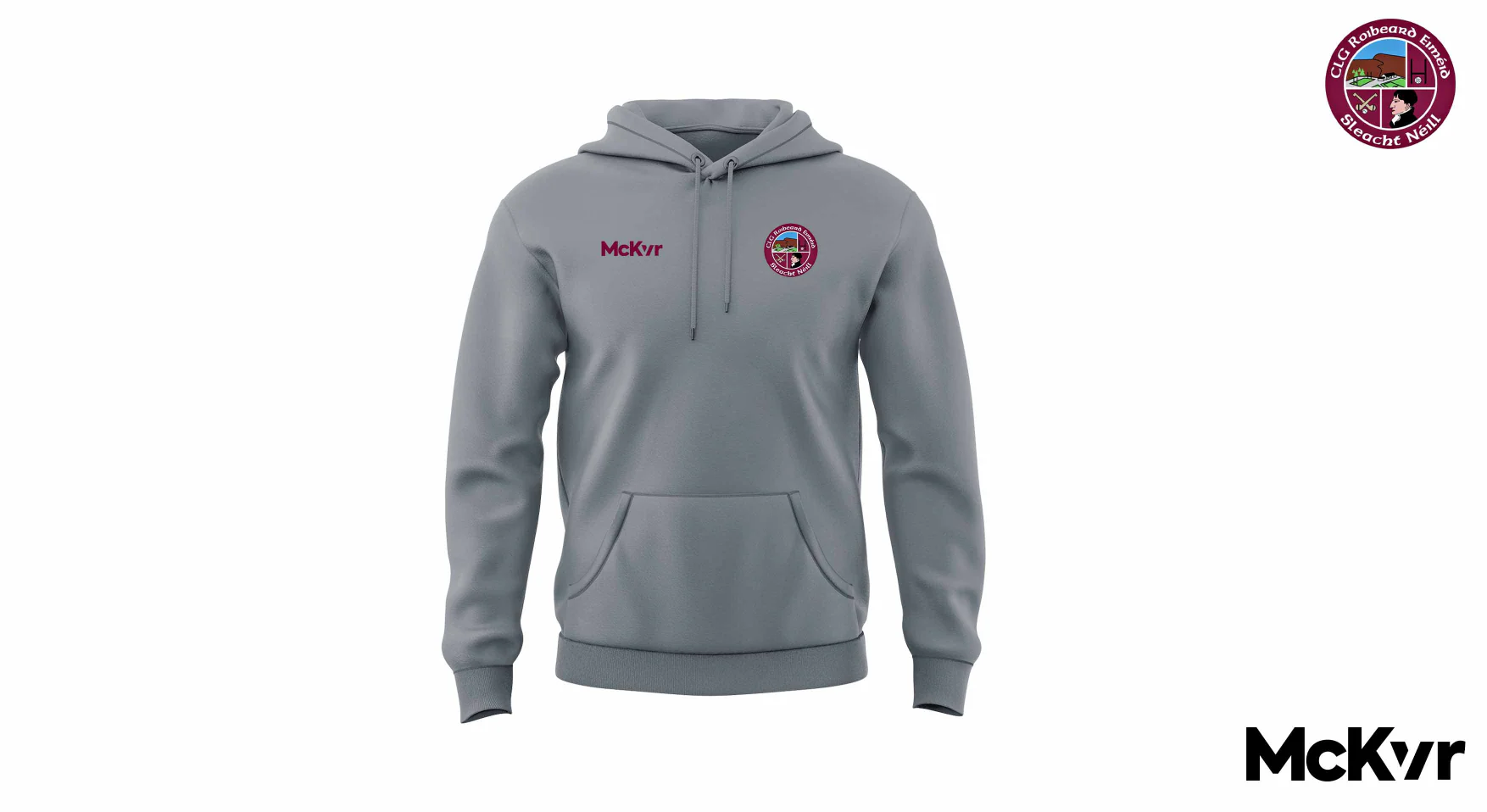 CLG Roibeard Eiméid, Sleacht Néill McKvr Pullover Hoodie - Grey