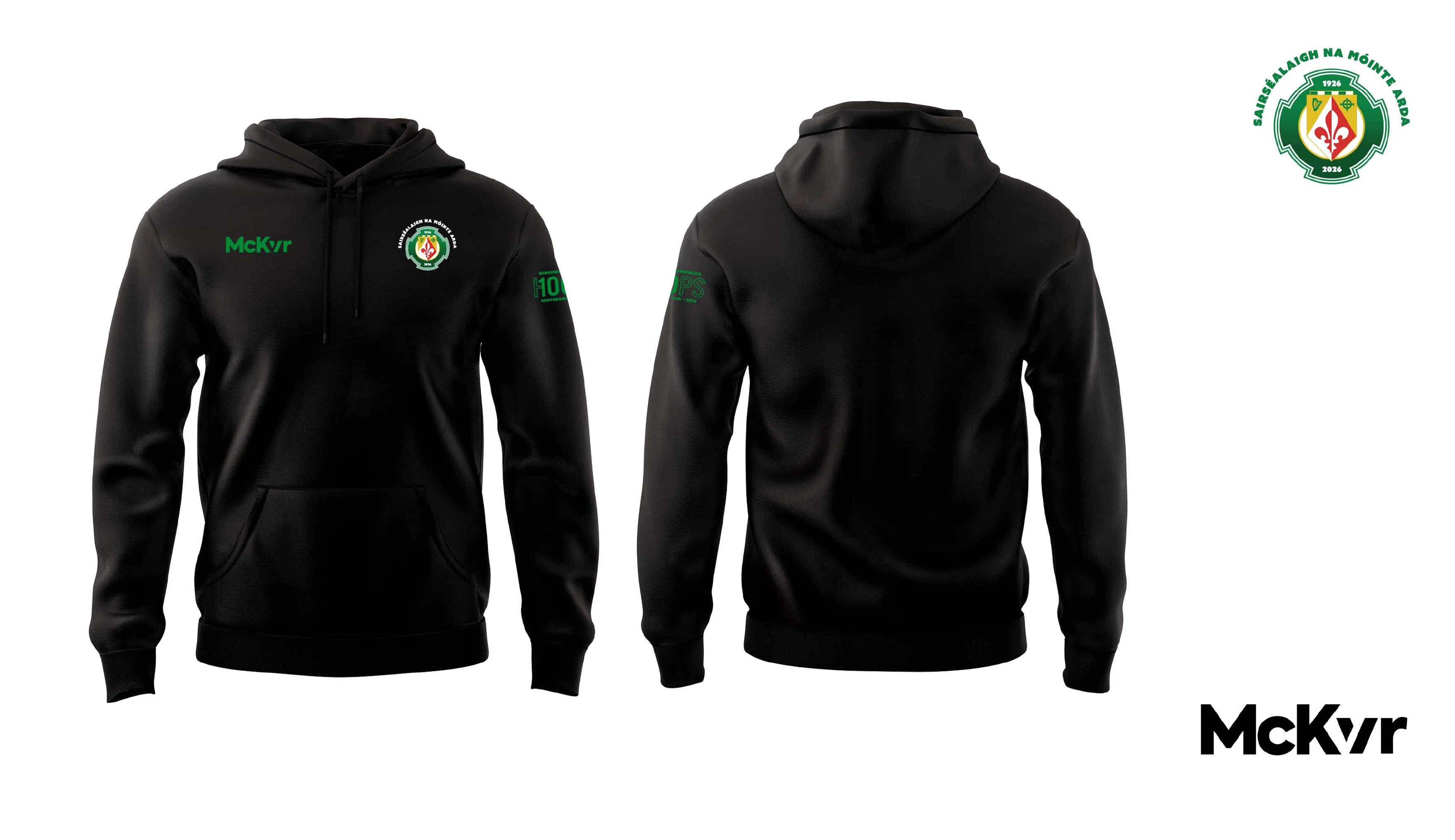 Highmoss Sarsfields McKvr Pullover Hoodie - Black