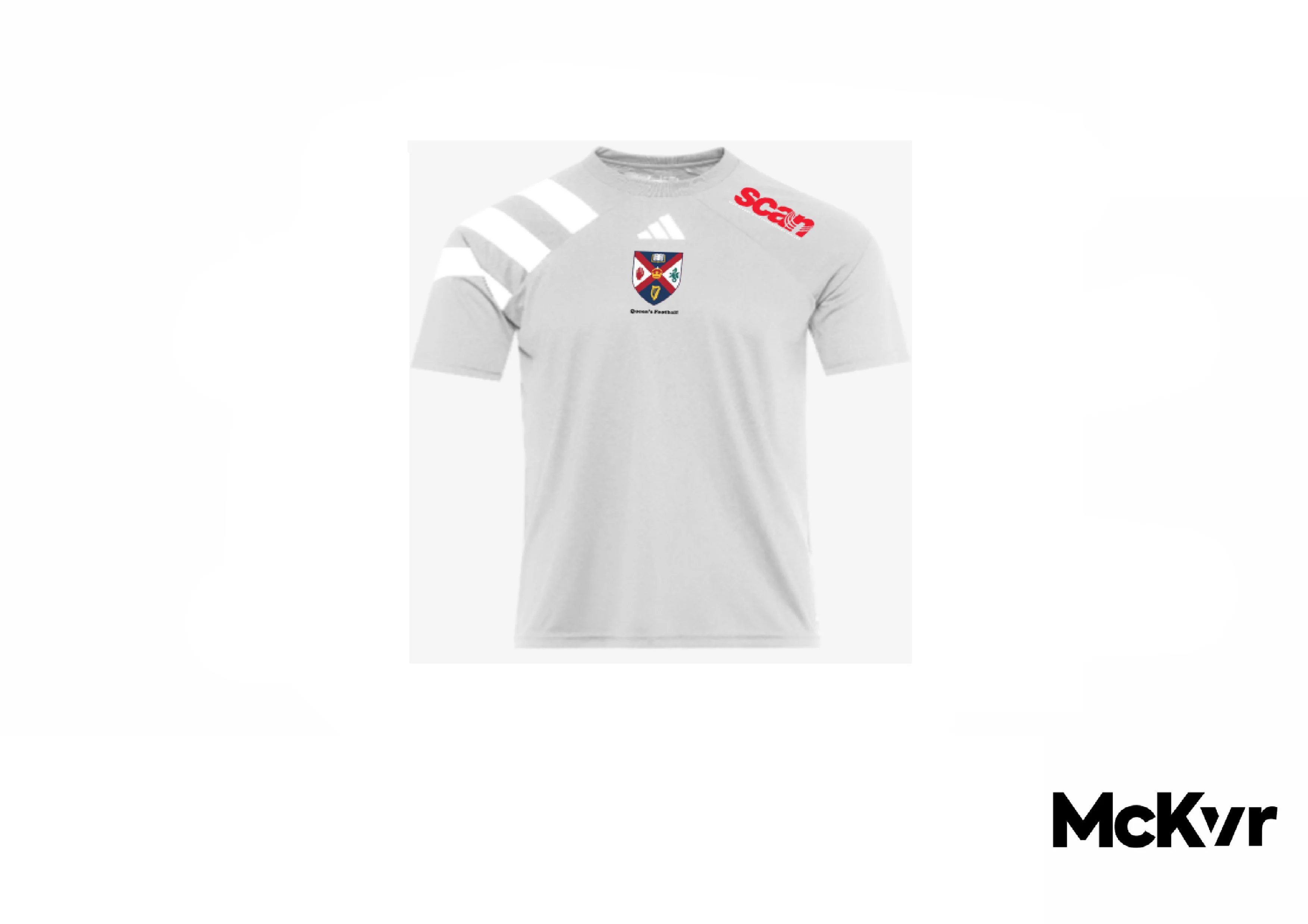 QUB Football Adidas Tee - Grey