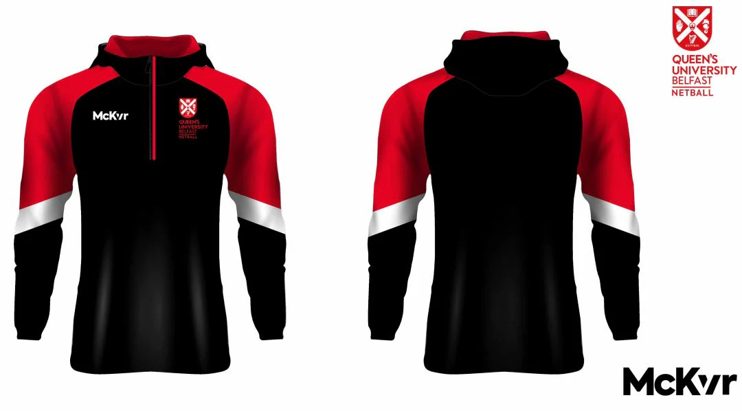 QUB Netball McKvr Quarter Zip Hoodie