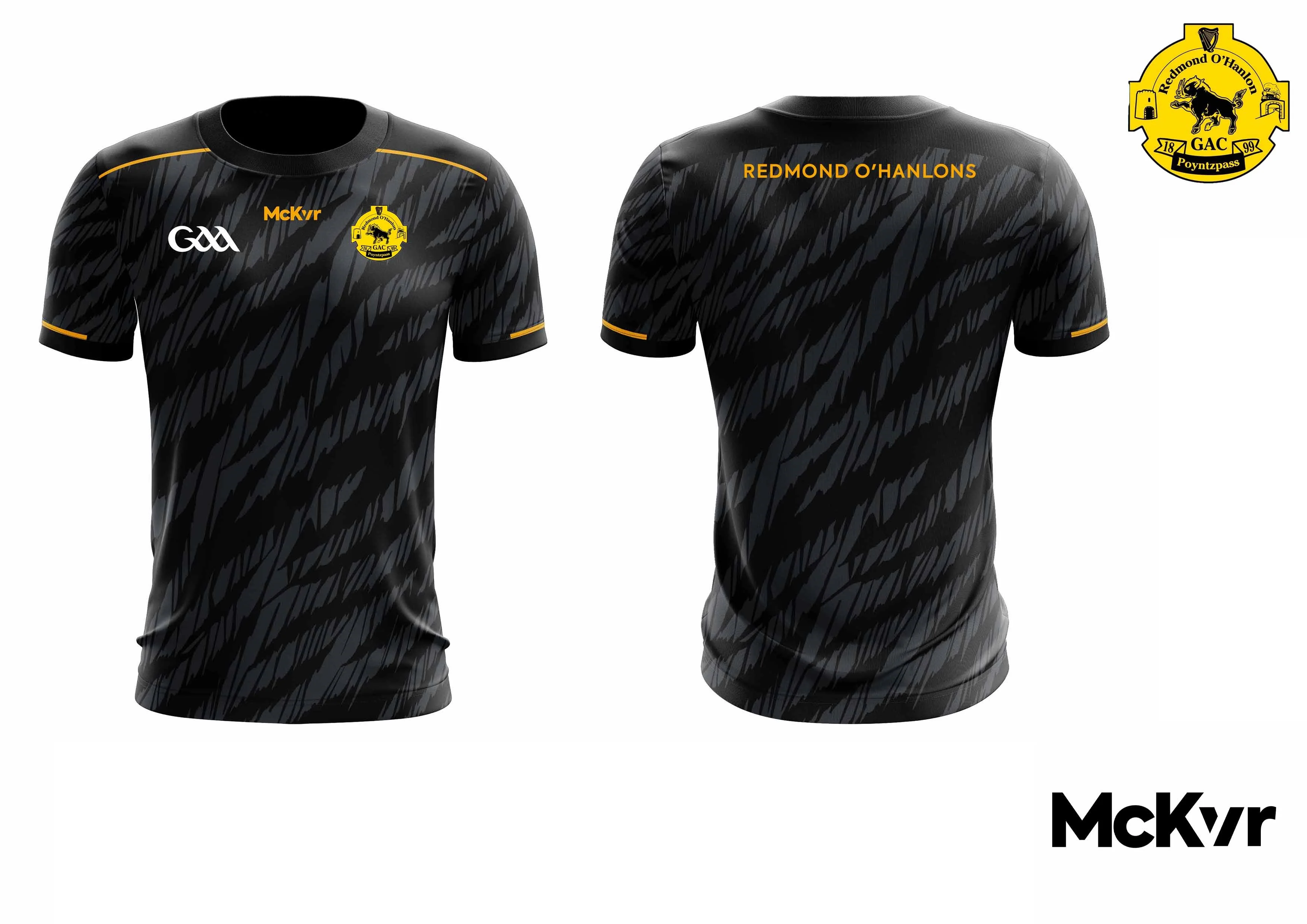Redmond O'Hanlons McKvr GAA Jersey - Black Stripped