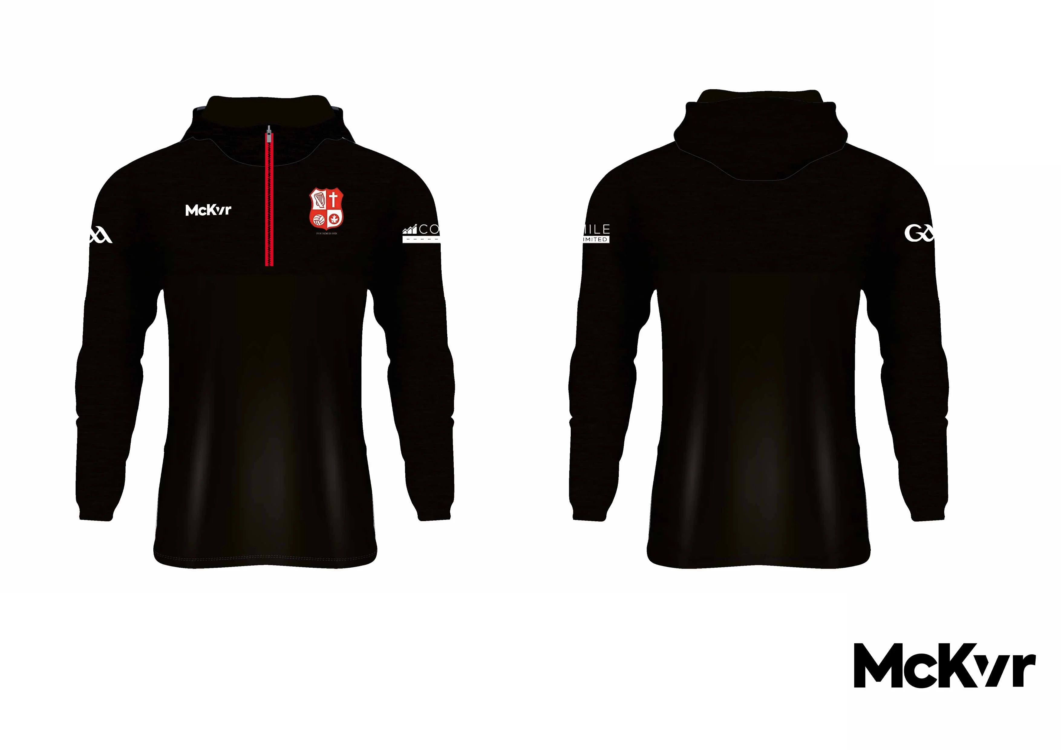 St.Aidan's GAC McKvr Quarter Zip Hoodie - Black