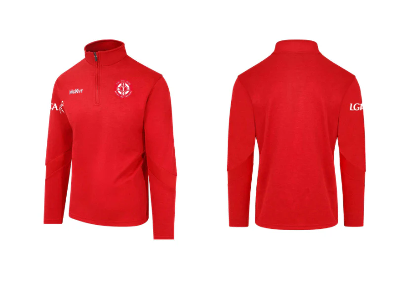 Tír na nÓg McKvr Quarter Zip Black LGFA Red GAA - Adult